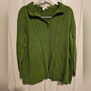 CJ Banks Vibrant Green Women's Cardigan